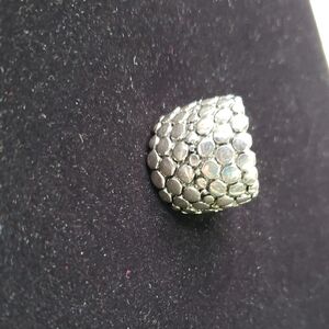 Ring Reptile Scales Chunky Silver